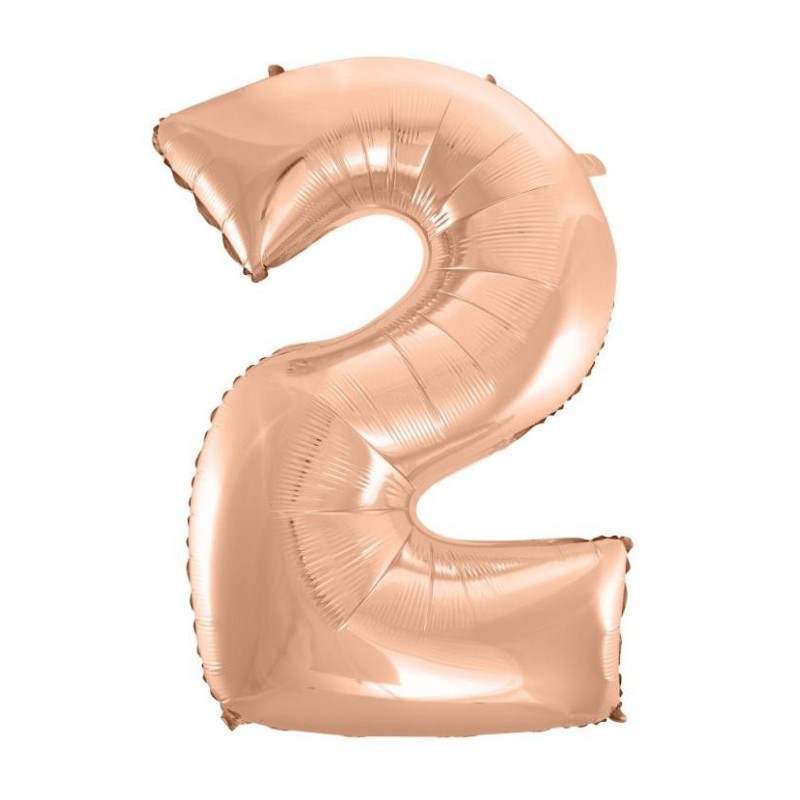 Number Rose Gold Number 2 foil balloon 92 cm