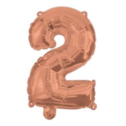 Number Rose Gold number 2 foil balloon 95 cm