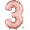 Number Rose Gold Number 3 Foil Balloon 66 cm