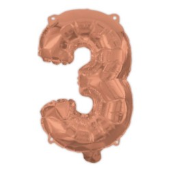 Number Rose Gold Number 3 Foil Balloon 95 cm