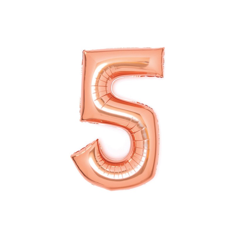 Number Rose Gold number 5 foil balloon 66 cm