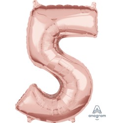 Number Rose Gold Number 5 Foil Balloon 66 cm