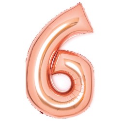 Number Rose Gold Number 6 Foil Balloon 66 cm