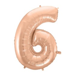 Number Rose Gold Number 6 foil balloon 92 cm