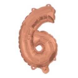 Number Rose Gold Number 6 Foil Balloon 95 cm