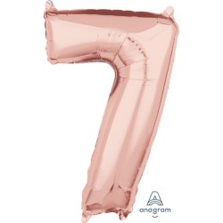 Number Rose Gold Number 7 Foil Balloon 66 cm