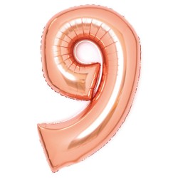 Number Rose Gold Number 9 Foil Balloon 66 cm