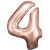 Number Rose Gold giant number foil balloon 4, 86*66 cm