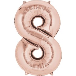 Number Rose Gold Giant Number Foil Balloon 8, 86*53 cm