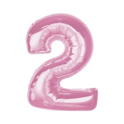 Number Light Pink Pink Number 2 Foil Balloon 92 cm