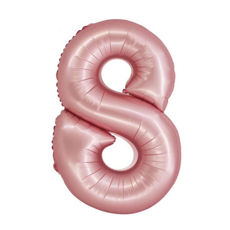 Number Light Pink Mat Pink 8 number foil balloon 76 cm