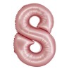 Number Light Pink Mat Pink 8 number foil balloon 76 cm