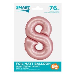 Number Light Pink Mat Pink 8 number foil balloon 76 cm