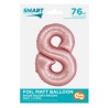 Number Light Pink Mat Pink 8 number foil balloon 76 cm