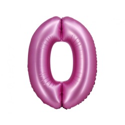 Number Satin Pink Pink Number 0 Foil Balloon 76 cm