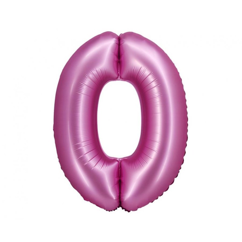 Number Satin Pink Pink Number 0 Foil Balloon 76 cm