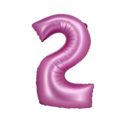 Number Satin Pink, Pink Number 2 Foil Balloon 76 cm