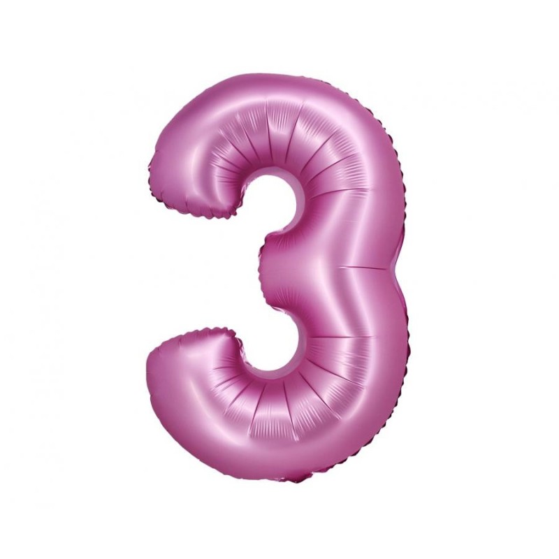 Number Satin Pink Pink Number 3 Foil Balloon 76 cm