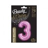 Number Satin Pink Pink Number 3 Foil Balloon 76 cm