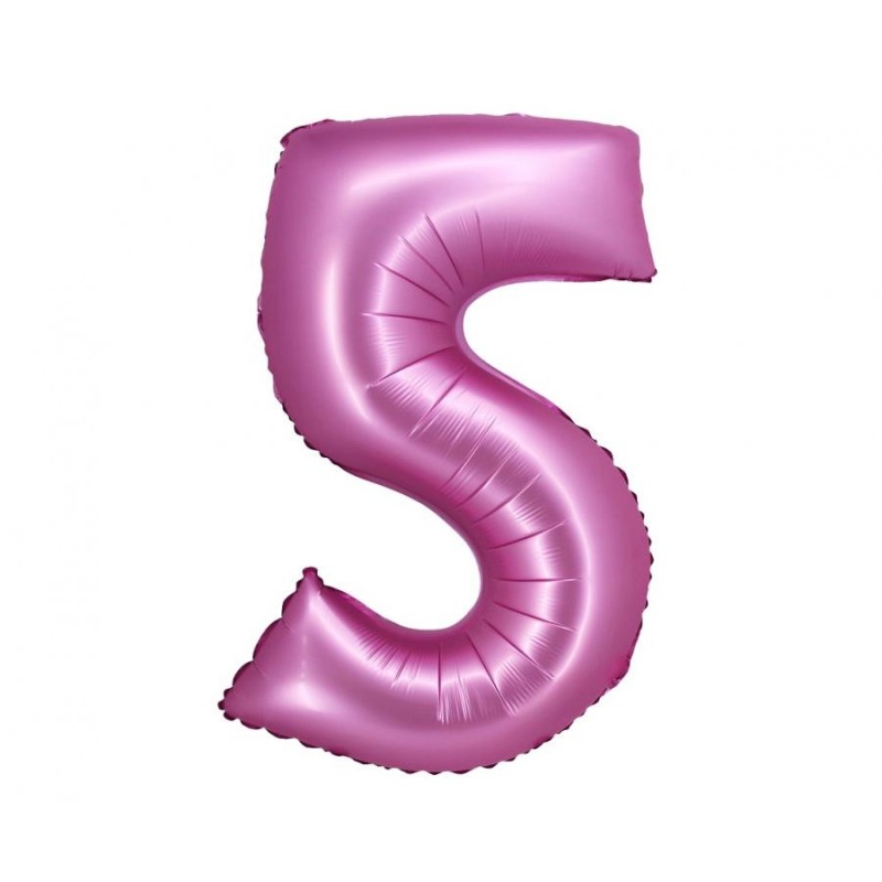 Number Satin Pink, Pink Number 5 Foil Balloon 76 cm