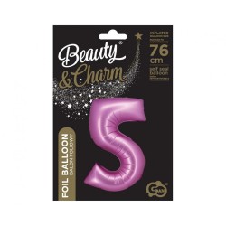 Number Satin Pink, Pink Number 5 Foil Balloon 76 cm