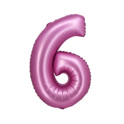 Number Satin Pink Pink Number 6 Foil Balloon 76 cm