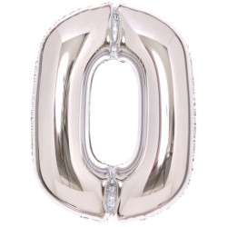 Number Silver, Silver foil balloon number 0 - 66 cm