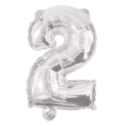 Number Silver, Silver Number 2 Foil Balloon 95 cm