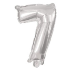 Ballon aluminium numéro 7 argenté 95 cm