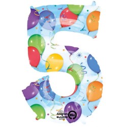 Number Streamers Giant Number Foil Balloon 5, 58*83 cm