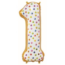 Number Cookie Cookie Pattern 1 Number Foil Balloon 78 cm