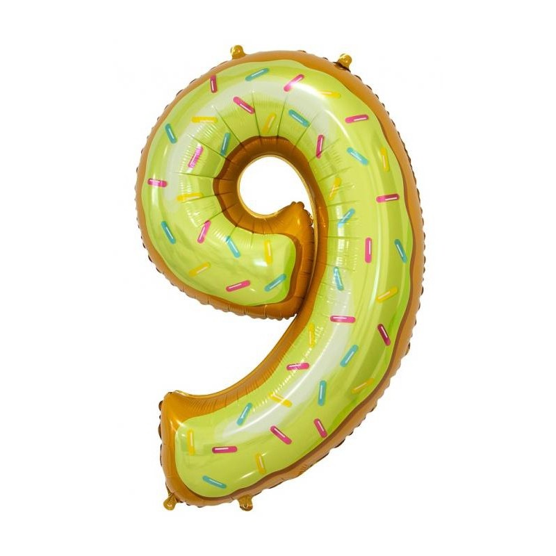 Number Cookie Cookie pattern number 9 foil balloon 78 cm