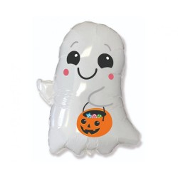 Halloween Ghost with Bucket, Foil Balloon 75 cm