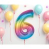 Number Rainbow Colorful number 6 foil balloon 92 cm