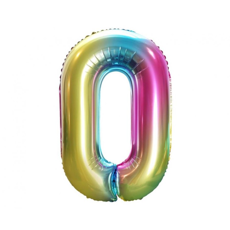 Number Rainbow Rainbow Number 0 Foil Balloon 85 cm