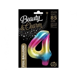 Number Rainbow Rainbow number 4 foil balloon 85 cm