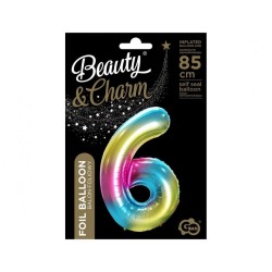 Number Rainbow Rainbow Number 6 Foil Balloon 85 cm