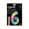 Number Rainbow Rainbow Number 6 Foil Balloon 85 cm