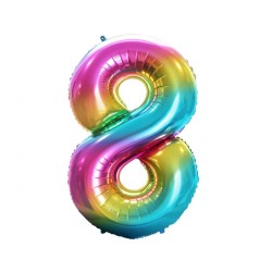 Number Rainbow Rainbow Number 8 Foil Balloon 85 cm