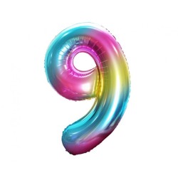 Number Rainbow Rainbow number 9 foil balloon 85 cm