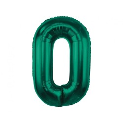 Number B&C Bottle Green Green number 0 foil balloon 85 cm