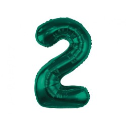 Number B&C Bottle Green Green Number 2 Foil Balloon 85 cm