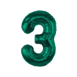 Number B&C Bottle Green Green Number 3 Foil Balloon 85 cm