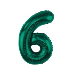 Number B&C Bottle Green Green number 6 foil balloon 85 cm