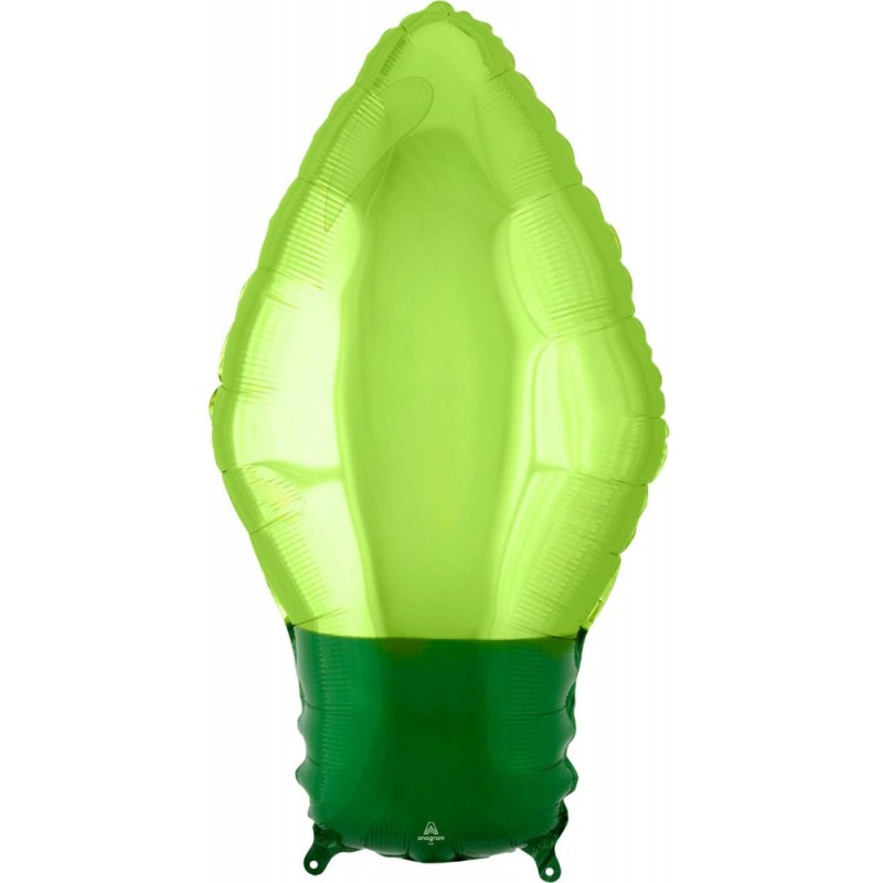 Christmas Green Light Bulb Foil Balloon 55 cm