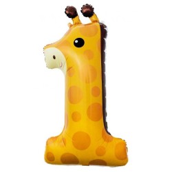 Number Giraffe Giraffe Number 1 Foil Balloon 80 cm