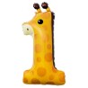 Ballon aluminium numéro 1 girafe 80 cm