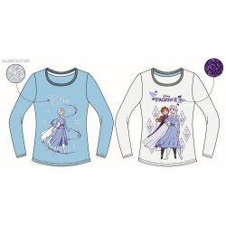 Disney Frozen Sparkling Snow koszulka dla dzieci z długim rękawem, rozmiar 4-10 lat.