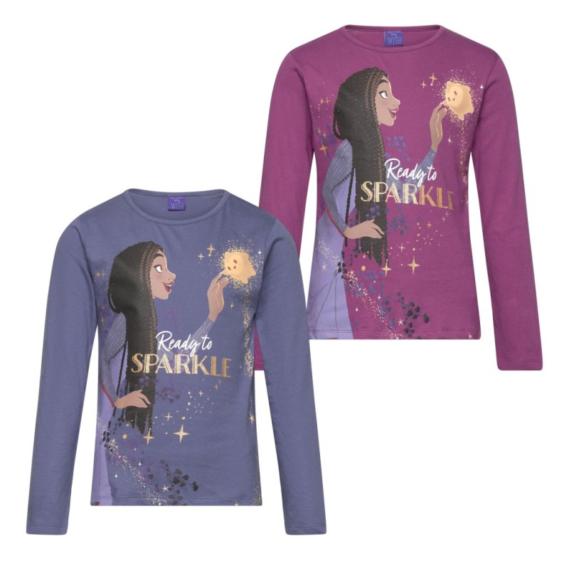 T-shirt à manches longues Sparkle pour enfants, haut 3-8 ans