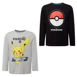 T-shirt à manches longues pour enfants Pokémon Battle, haut 10-14 ans